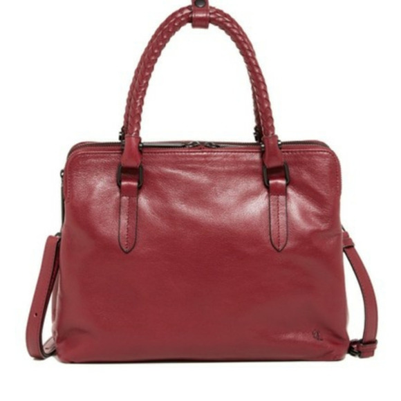 Elliott Lucca Genevieve Cabernet Leather‎ Satchel - Picture 1 of 12